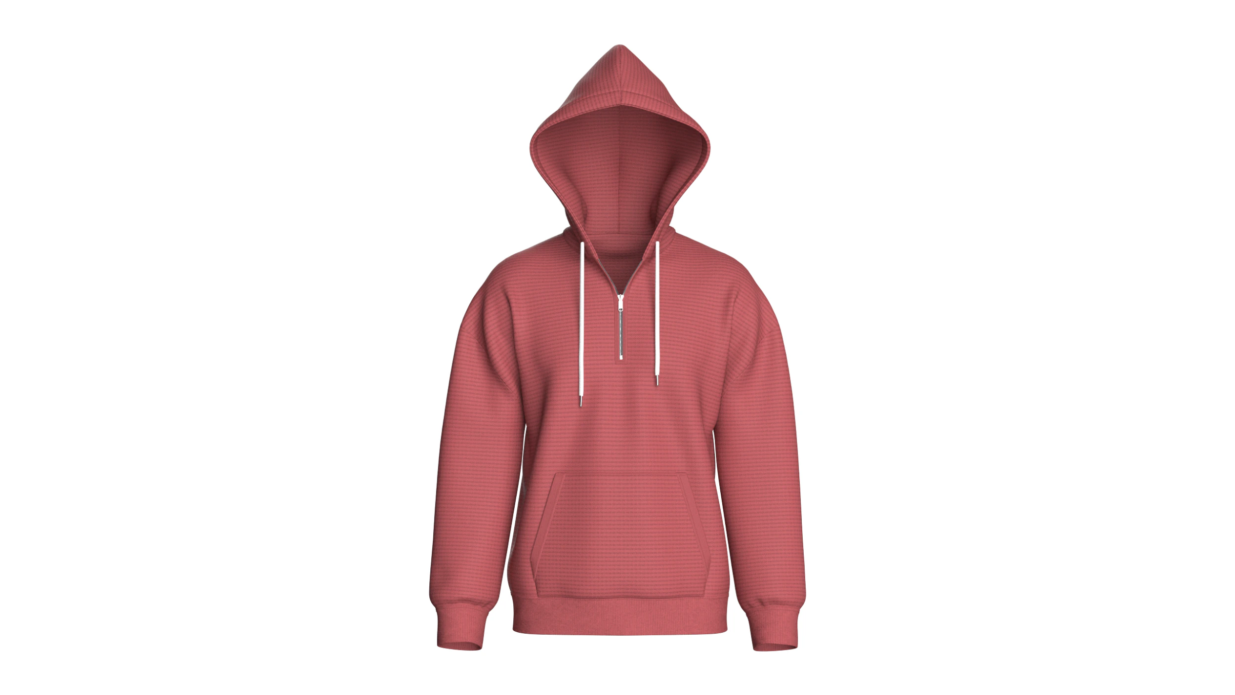Men Shoulder Drop Half Zip Mesh Hoodie 3D Model .c4d .max .obj .3ds .fbx .stl .blend 