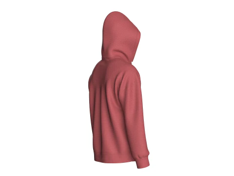 Men Shoulder Drop Half Zip Mesh Hoodie 3D Model