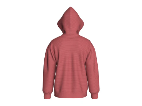 Men Shoulder Drop Half Zip Mesh Hoodie 3D Model