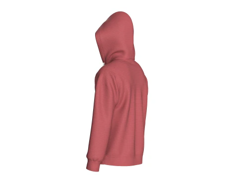 Men Shoulder Drop Half Zip Mesh Hoodie 3D Model