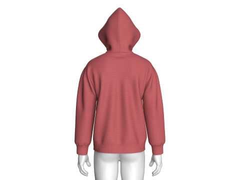 メンズショルダードロップハーフジップメッシュパーカー 3Dモデル