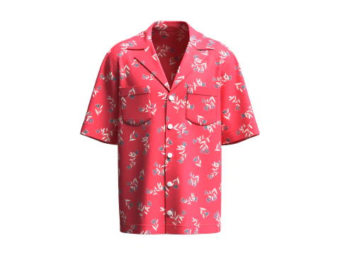 Męska letnia koszula z nadrukiem Model 3D