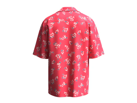 Men Summer Printed Shirt 3D Model
