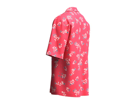 Men Summer Printed Shirt 3D Model