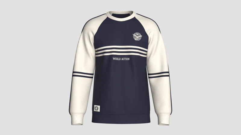 Felpa con stampa Raglan da uomo - WORLD ACTION Modello 3D .c4d .max .obj .3ds .fbx .stl .blend