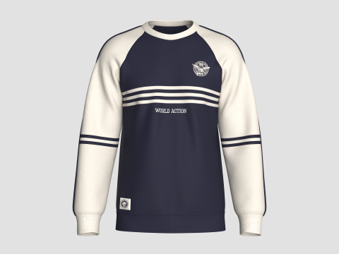 Herren-Sweatshirt mit Raglan-Print &ndash; WORLD ACTION 3D Modell