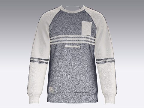 Sudadera Hombre Raglan Estampada - WORLD ACTION Modelo 3D