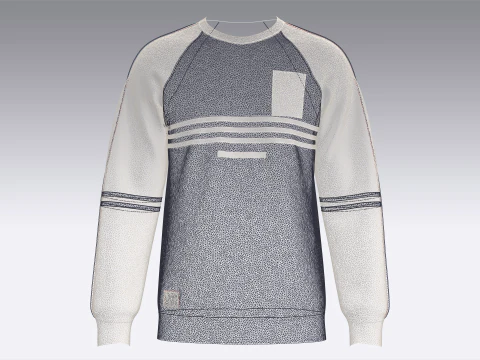 Felpa con stampa Raglan da uomo - WORLD ACTION Modello 3D