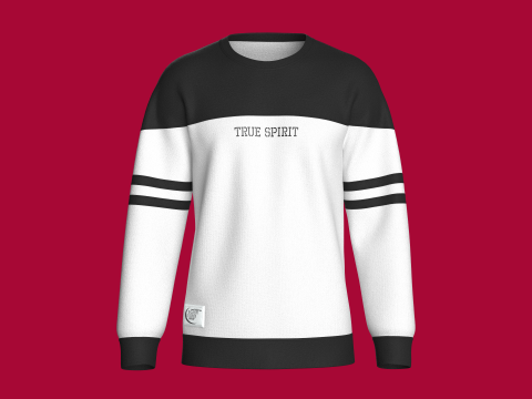 Herren-Sweatshirt mit Buchstabendruck und Aufn&auml;her 3D Modell