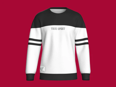 Moletom masculino com estampa de letras e patch Modelo 3D