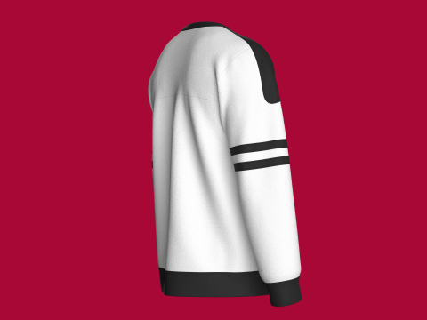 Hombres Sudadera con estampado de letras y parche Modelo 3D