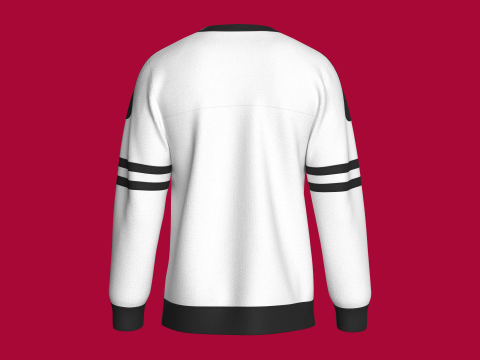 Hombres Sudadera con estampado de letras y parche Modelo 3D