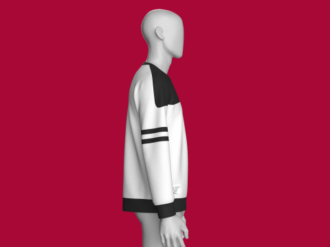 Hombres Sudadera con estampado de letras y parche Modelo 3D