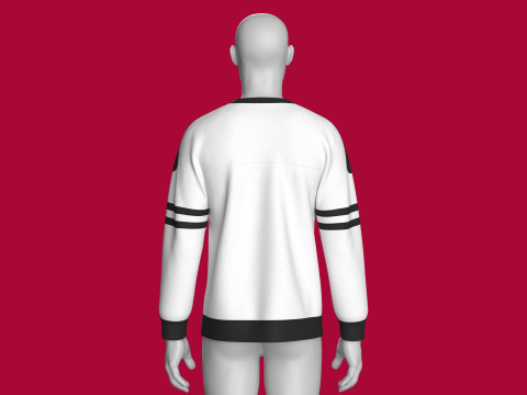 Hombres Sudadera con estampado de letras y parche Modelo 3D