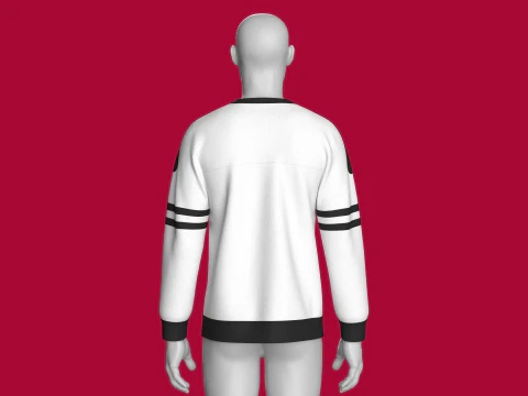 Felpa da uomo stampata con lettera con toppa Modello 3D