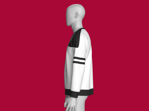 Hombres Sudadera con estampado de letras y parche Modelo 3D