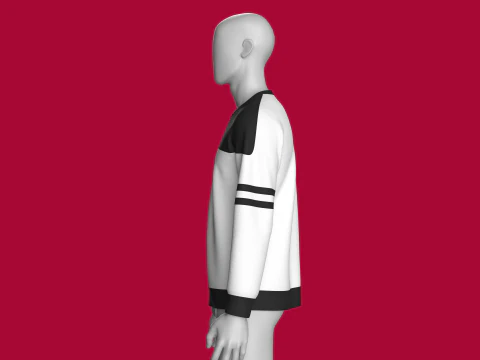 Felpa da uomo stampata con lettera con toppa Modello 3D