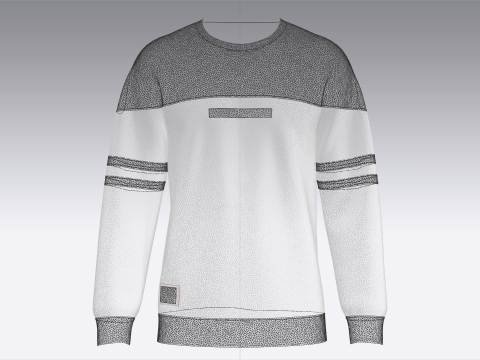 Hombres Sudadera con estampado de letras y parche Modelo 3D