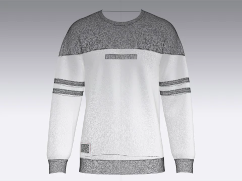 Felpa da uomo stampata con lettera con toppa Modello 3D