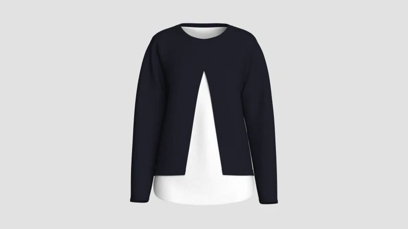 Felpa a costine a maniche lunghe da bambina Modello 3D .c4d .max .obj .3ds .fbx .stl .blend 