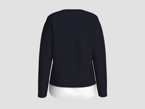 Felpa a costine a maniche lunghe da bambina Modello 3D