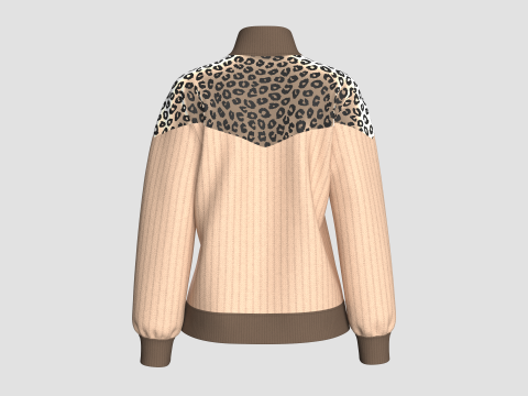 Chaqueta de terciopelo con media cremallera para ni&ntilde;a Modelo 3D