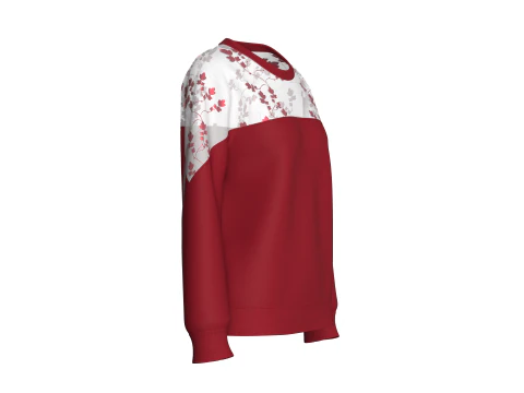 Felpa con pannello di fiori di ciliegio per ragazze Modello 3D