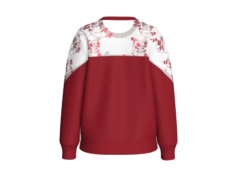 Felpa con pannello di fiori di ciliegio per ragazze Modello 3D