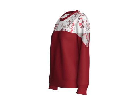 Felpa con pannello di fiori di ciliegio per ragazze Modello 3D