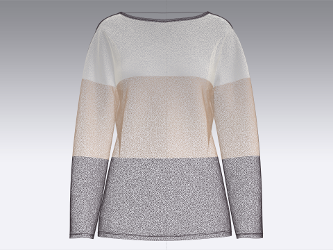 ガールズ長袖トップス 3Dモデル