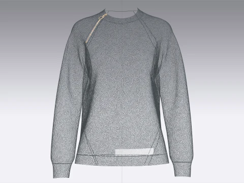 Толстовка з принтом і застібкою-блискавкою для дівчат 3D Модель