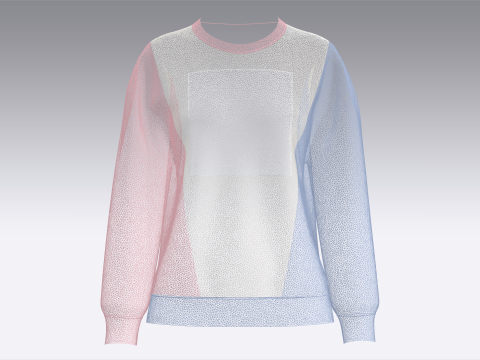 여아 3톤 프린트 스웨트셔츠 - LOVE 3D 모델