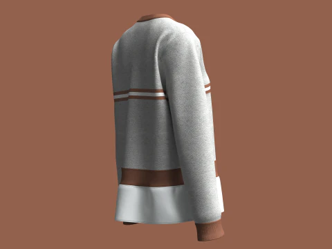 Топ у смужку з рюшами для дівчат - меланж 3D Модель