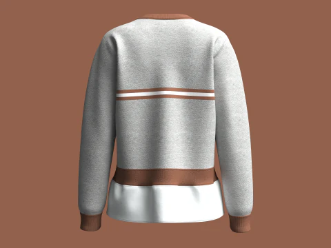 Топ у смужку з рюшами для дівчат - меланж 3D Модель