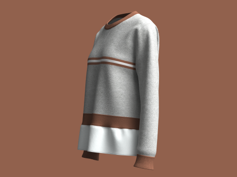 ガールズ フリル ストライプ トップ - メランジ 3Dモデル