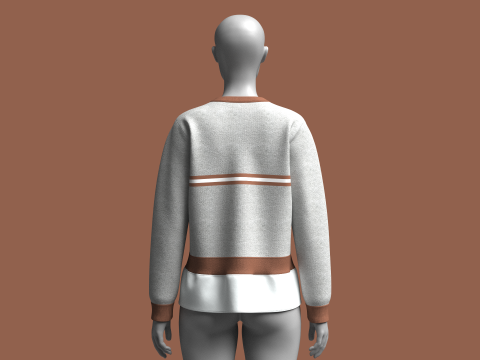 ガールズ フリル ストライプ トップ - メランジ 3Dモデル