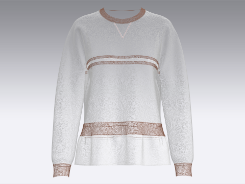 ガールズ フリル ストライプ トップ - メランジ 3Dモデル