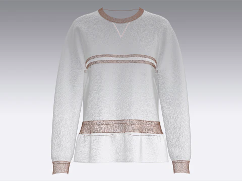 Топ у смужку з рюшами для дівчат - меланж 3D Модель