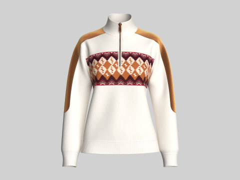 EmberFolk Samt-Jacke mit halbem Rei&szlig;verschluss f&uuml;r M&auml;dchen 3D Modell