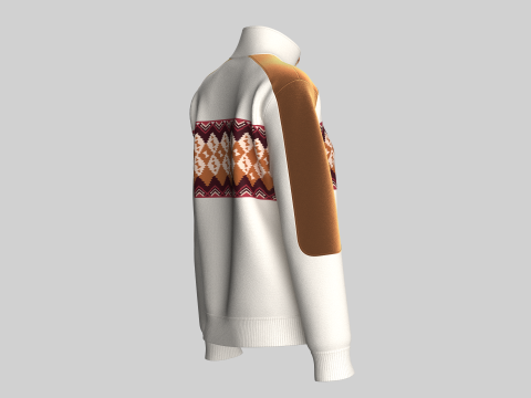 Chaqueta de terciopelo con media cremallera EmberFolk para ni&ntilde;a Modelo 3D