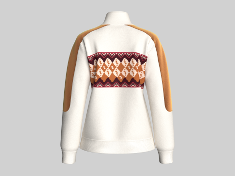 Chaqueta de terciopelo con media cremallera EmberFolk para ni&ntilde;a Modelo 3D