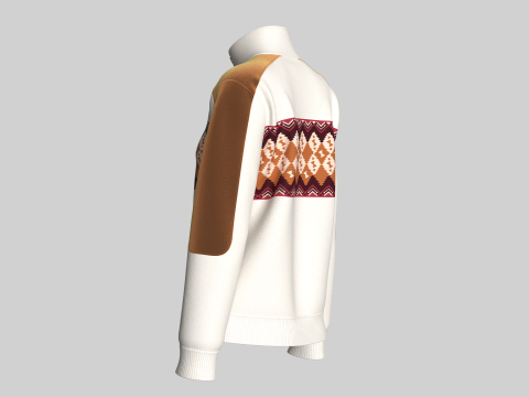 Chaqueta de terciopelo con media cremallera EmberFolk para ni&ntilde;a Modelo 3D