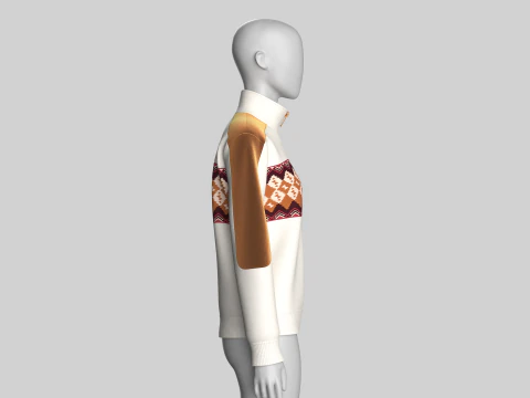 Girls EmberFolk Velvet Half Zip Jacket 3D Model