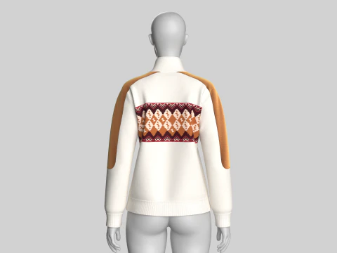 Girls EmberFolk Velvet Half Zip Jacket 3D Model