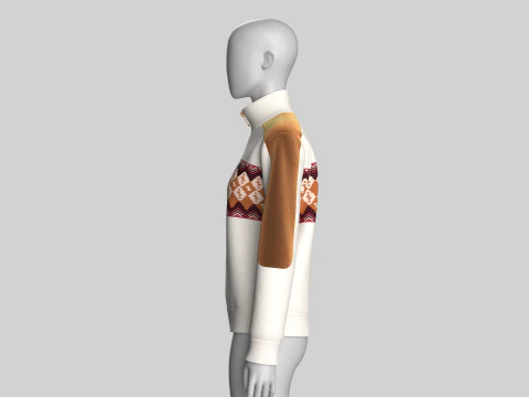 Girls EmberFolk Velvet Half Zip Jacket 3D Model