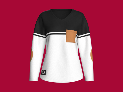 M&auml;dchen-Tops mit V-Ausschnitt und Tasche 3D Modell