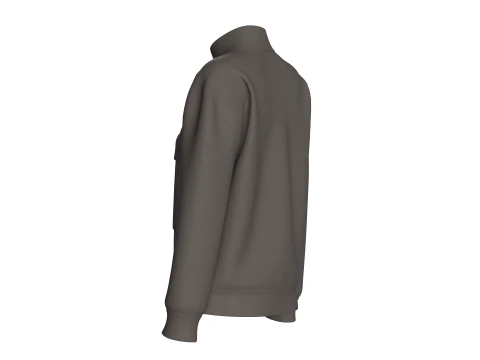 Girls Asymmetric Zip Mock Neck Pullover 3D Model