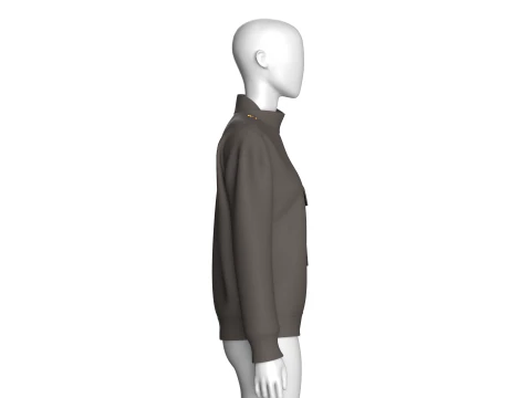Girls Asymmetric Zip Mock Neck Pullover 3D Model