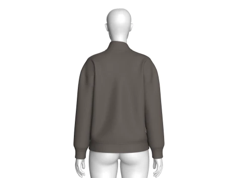 Girls Asymmetric Zip Mock Neck Pullover 3D Model