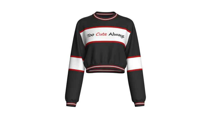 Укороченный свитшот с принтом букв для девочек 3D Модель .c4d .max .obj .3ds .fbx .stl .blend 